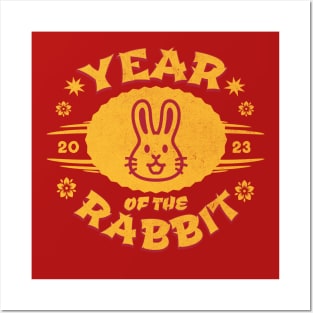 Cute Retro Chinese New Year 2023 - Year Of The Rabbit Kawaii Posters and Art